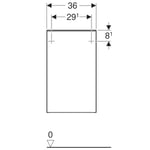 Mueble lateral Geberit Smyle Square con una puerta: 36x60x32.6cm, Blanco, Puerta=Lado de fijación a la derecha